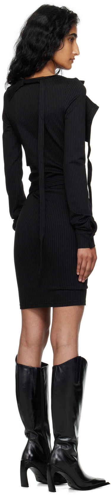 Pокля Ottolinger Ottolinger Ada Pinstripe Mini Dress Черно | 102-502804-01, 2