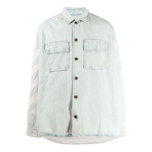 Риза Off-White Off-White Denim Shirt Jacket Синьо | OMYD017R203860187101, 0