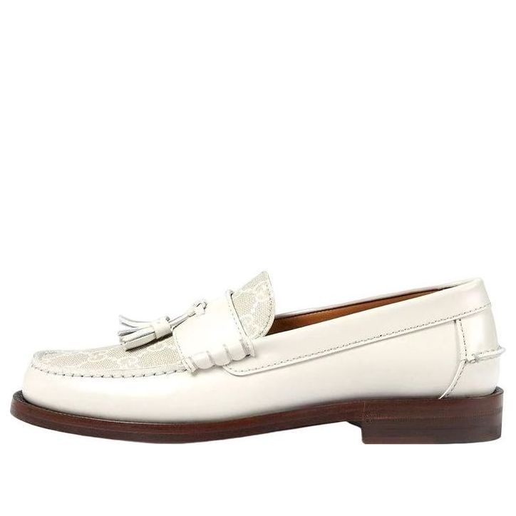 Кецове и обувки Gucci Gucci Supreme Tassel Loafers Бяло | 694866-17X50-9071
