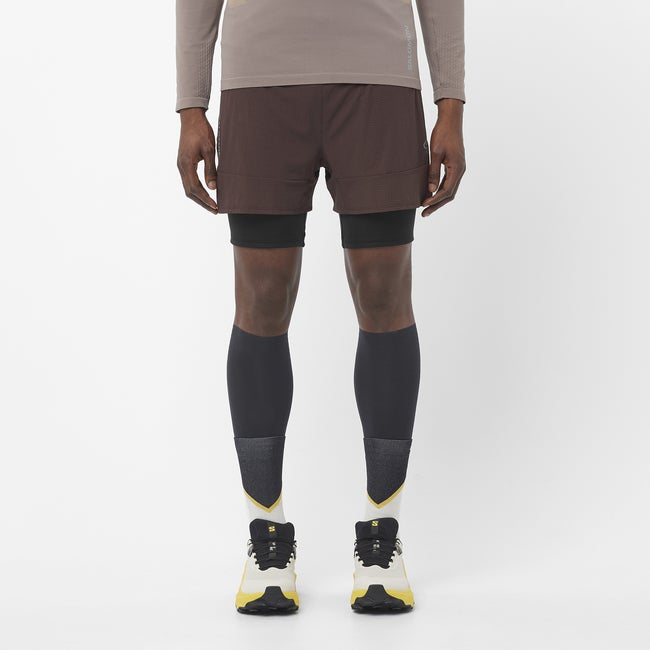 Къси панталони Salomon Sense Aero 2-in-1 Running Shorts Кафяво | LC2614600, 0