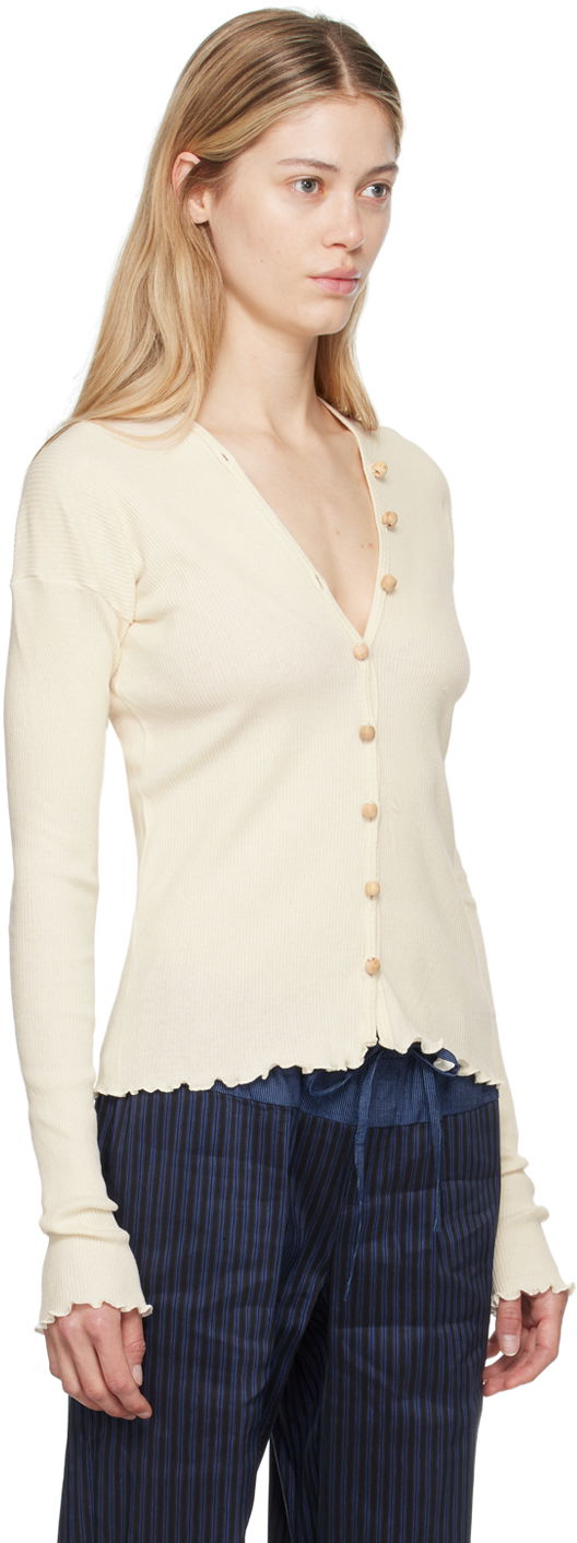 Пуловер Baserange Baserange Women's Fitted Knit Cardigan Бежово | TOTVC-RC-AU24, 1