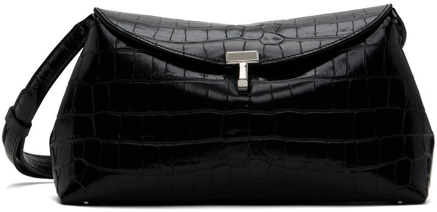 Чанта през рамо TOTEME TOTEME T-Lock Croc-Embossed Clutch Черно | 243-WAL944-LE0076, 0