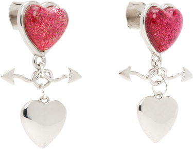 Обеци Chopova Lowena Entwined Heart Drop Earrings Розово | 6634, 1