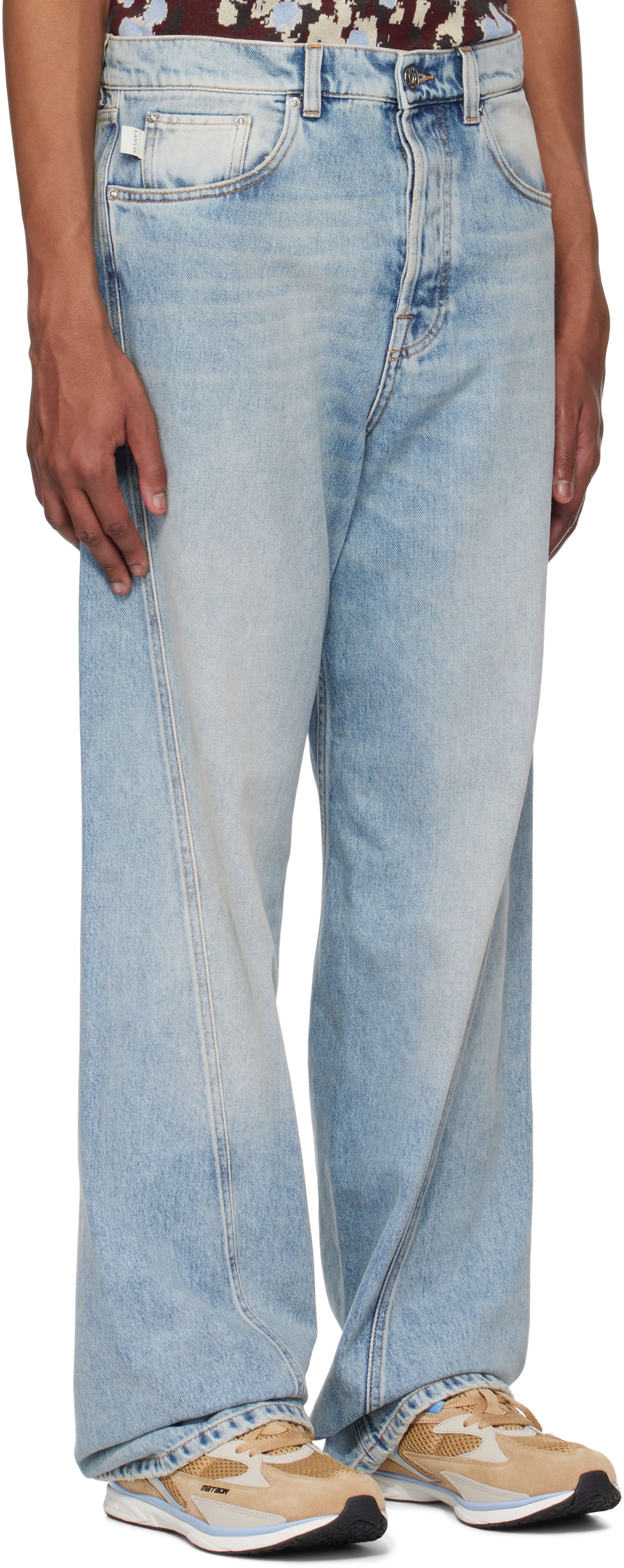 Дънки LANVIN Lanvin Twisted Straight-Leg Jeans Синьо | RM-TR0051-D087-P25, 1