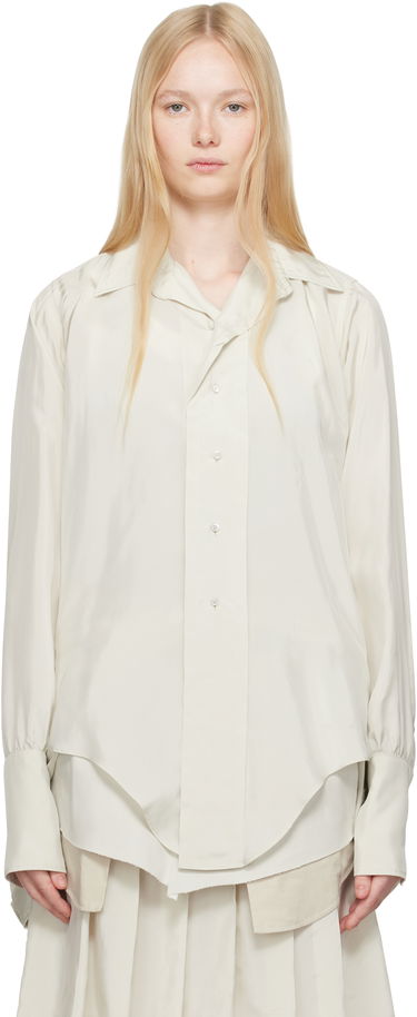 Риза Maison Margiela Maison Margiela Dropped Hem Shirt Бяло | S51DT0020 S76632, 0