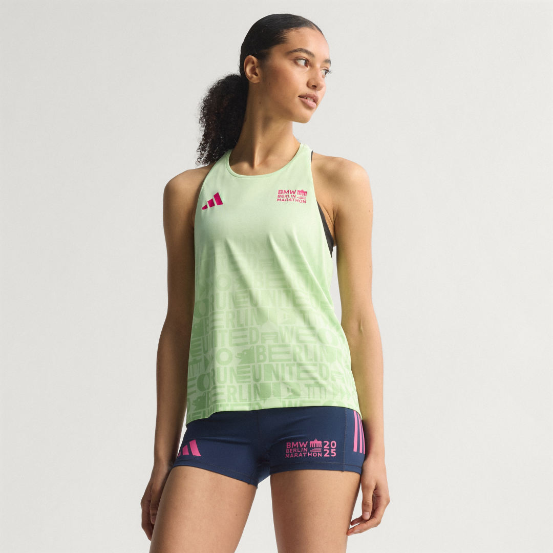 Потник adidas Performance BMW Berlin-Marathon 2025 All Over Print Running Tank Top Зелено | KE7910, 0