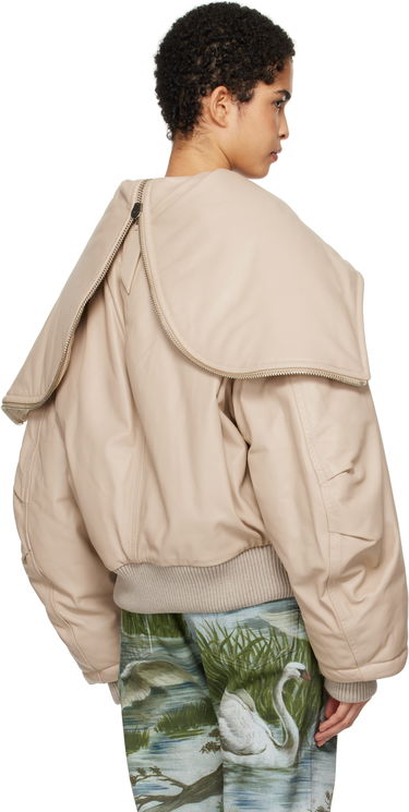 Яке бомбър The Attico The Attico Padded Leather Bomber Jacket Бежово | 250WCB00062 LBT128AA, 2