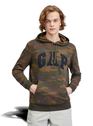 Суитчър GAP Printed Heritage Logo Hoodie Кафяво | 804039-00