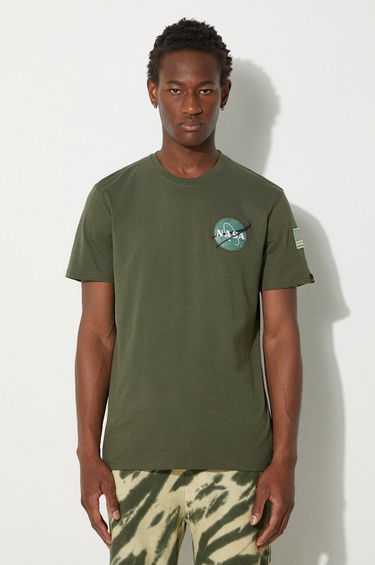 Тениска Alpha Industries T-Shirt With Print Зелено | 176507.257, 0