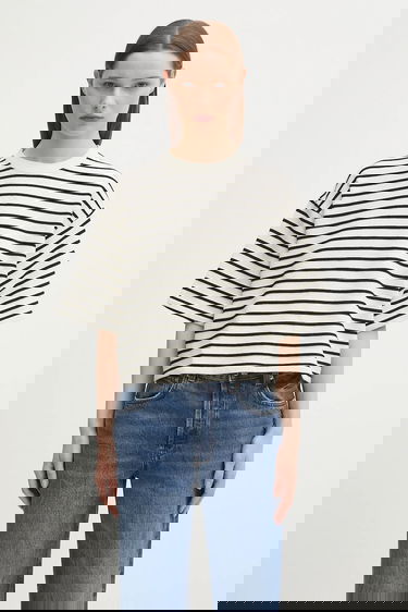 Тениска Anine Bing Myers Cropped Striped T-Shirt Многоцветен | A.08.11431, 0