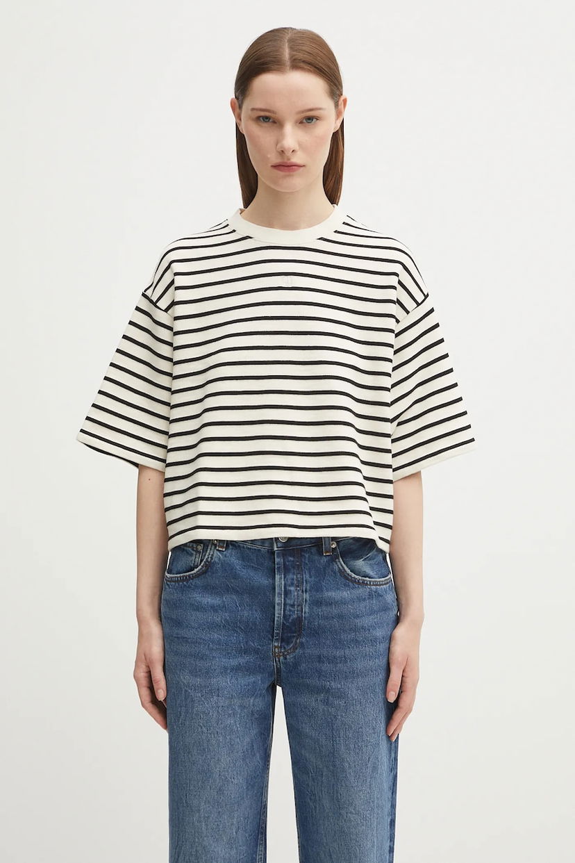 Тениска Anine Bing Myers Cropped Striped T-Shirt Многоцветен | A.08.11431