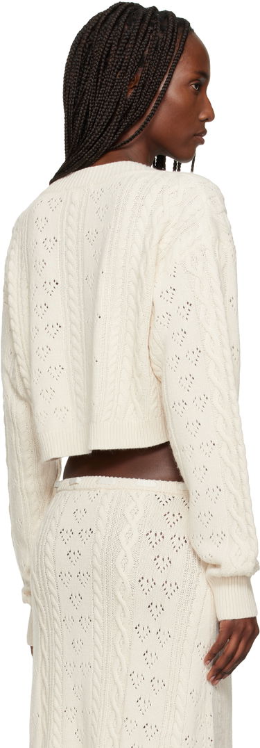 Пуловер GUIZIO Noah Wool Cable Crop Cardigan Бяло | H25719S020, 2