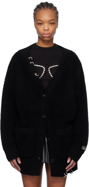 Пуловер We11done We11done Pierced Oversized Cashmere Cardigan Черно | WD-KC0-25-673-W-BK, 0