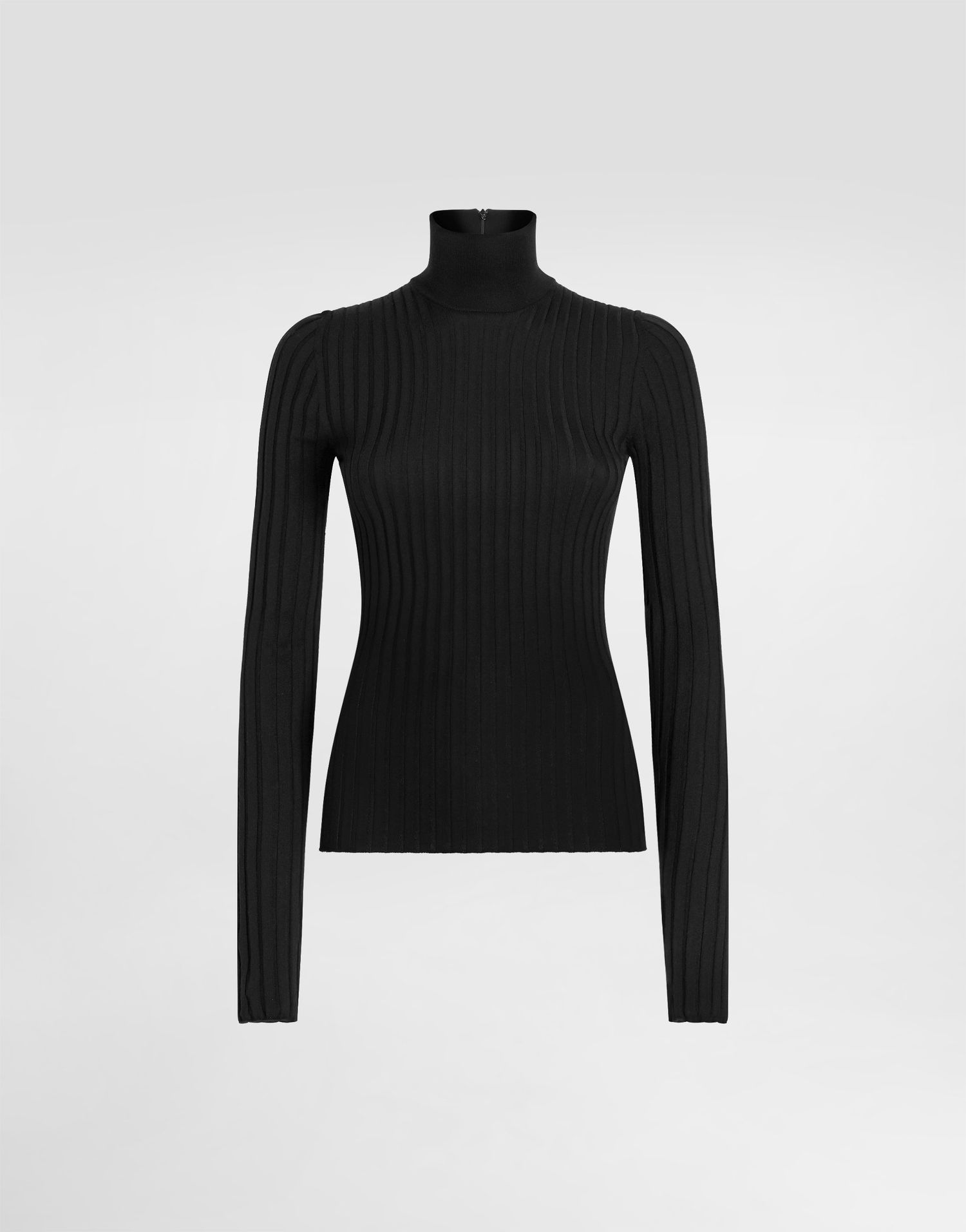 Пуловер Dolce & Gabbana Dolce & Gabbana Ribbed Wool Zip Turtleneck Pullover Черно | FXW61TJDVE7N0000, 0