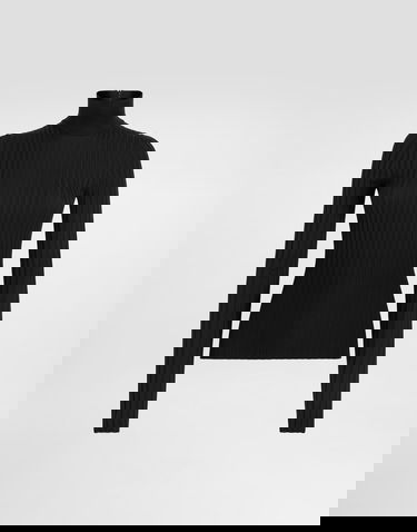 Пуловер Dolce & Gabbana Dolce & Gabbana Ribbed Wool Zip Turtleneck Pullover Черно | FXW61TJDVE7N0000, 0