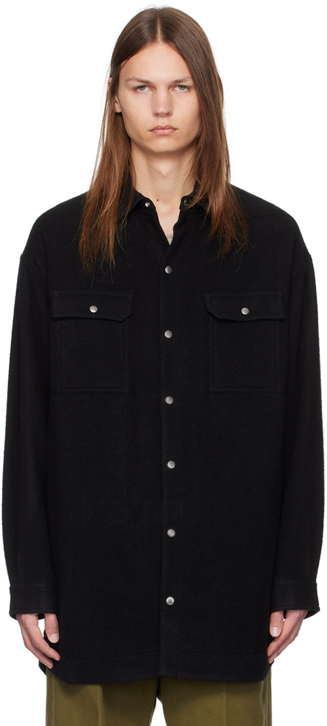 Риза Rick Owens Oversized Shirt Черно | RU02D6728 WLD