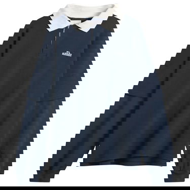 Поло тениска Rhude Layered Long Sleeve Pique Polo Тъмно синьо | RHFW25PO03012-3175, 1