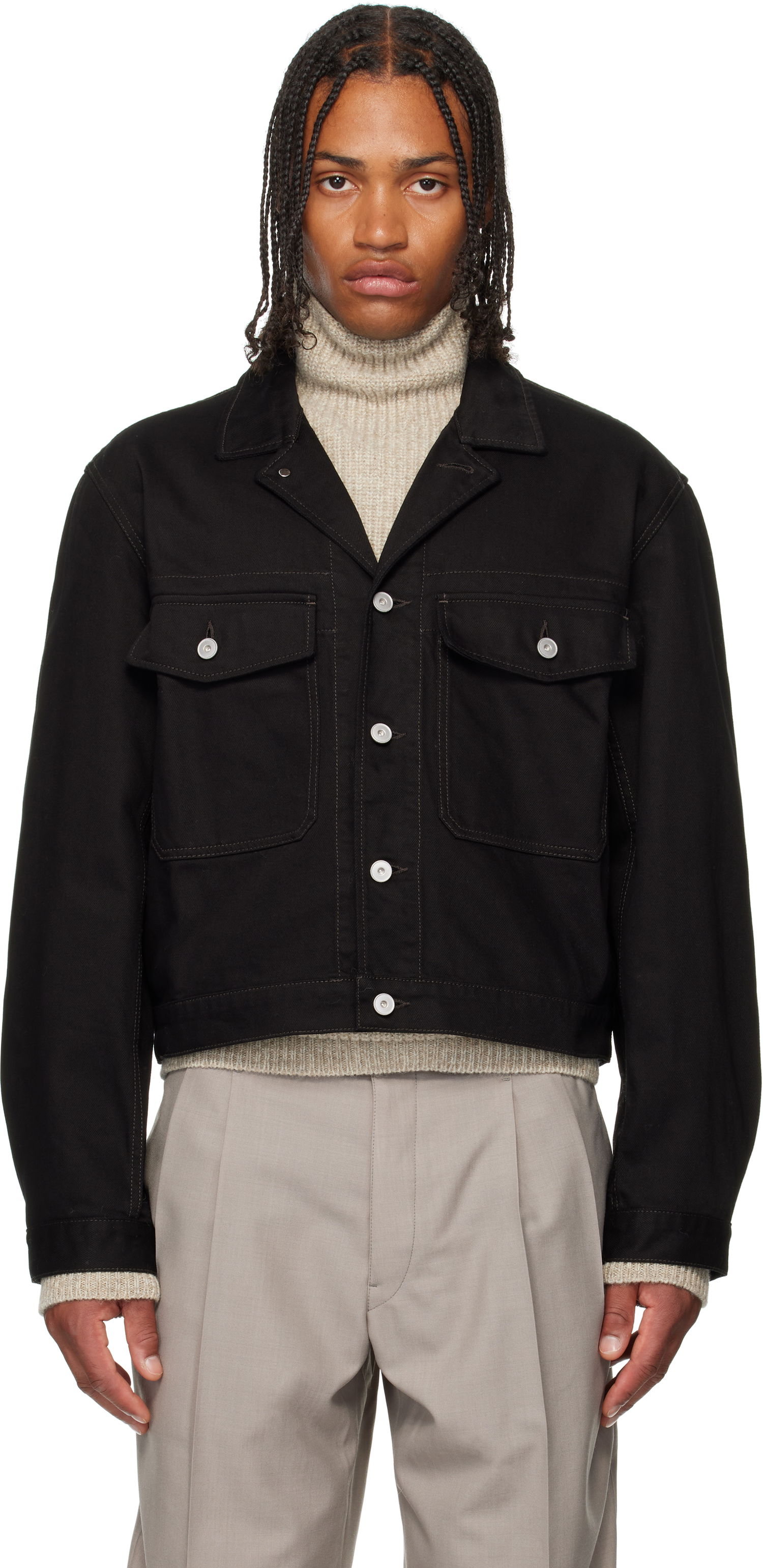 Яке LEMAIRE LEMAIRE Denim Trucker Jacket Черно | OW1188 LD1055, 0