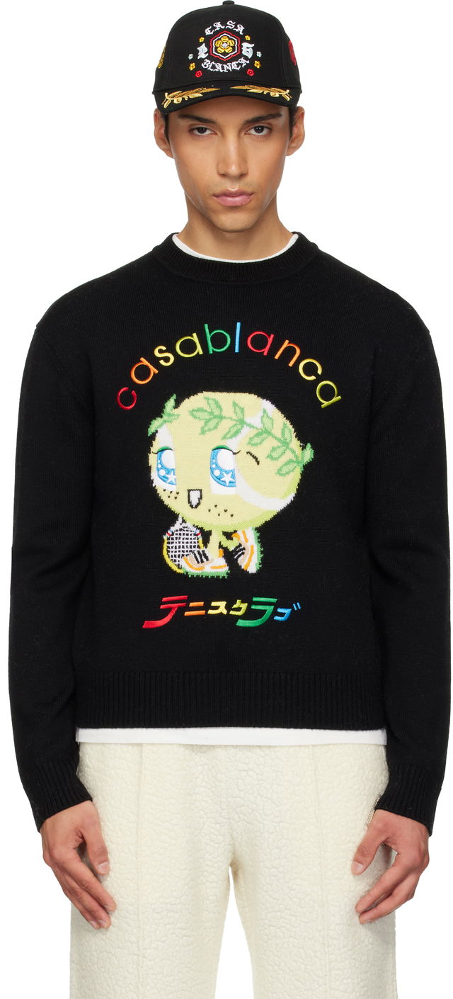 Tennis Club Character Intarsia Crew Sweater