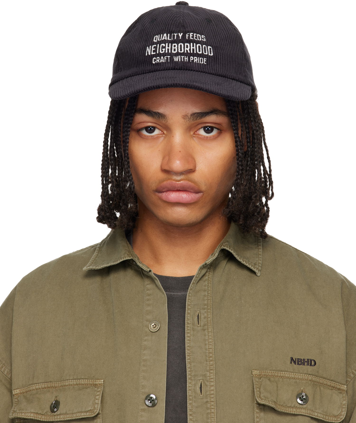 Шапка с козирка Neighborhood Neighborhood Corduroy Dad Cap Черно | 252YGNH-HT02, 0