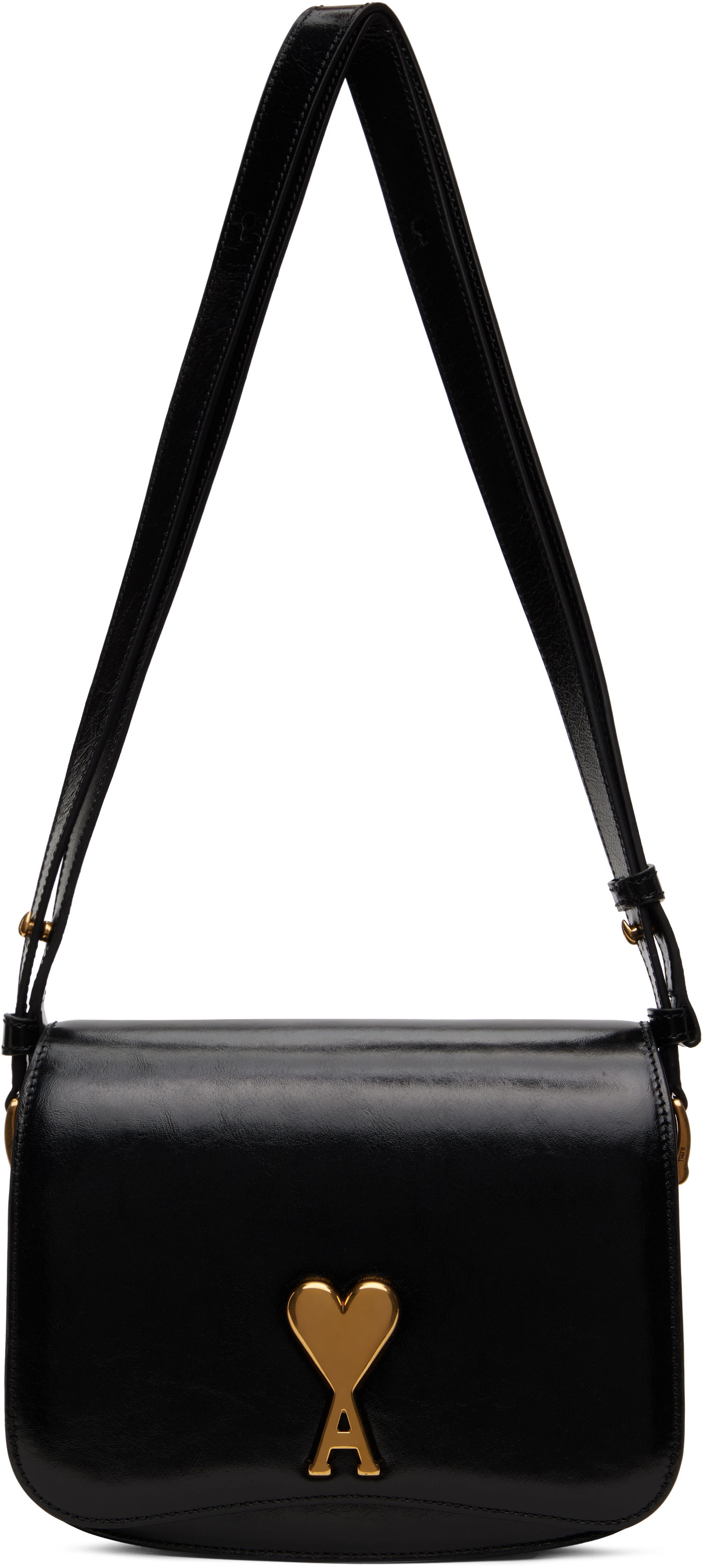 Чанта през рамо AMI AMI Paris Leather Paris Bag Черно | ULL005.AL0051, 0