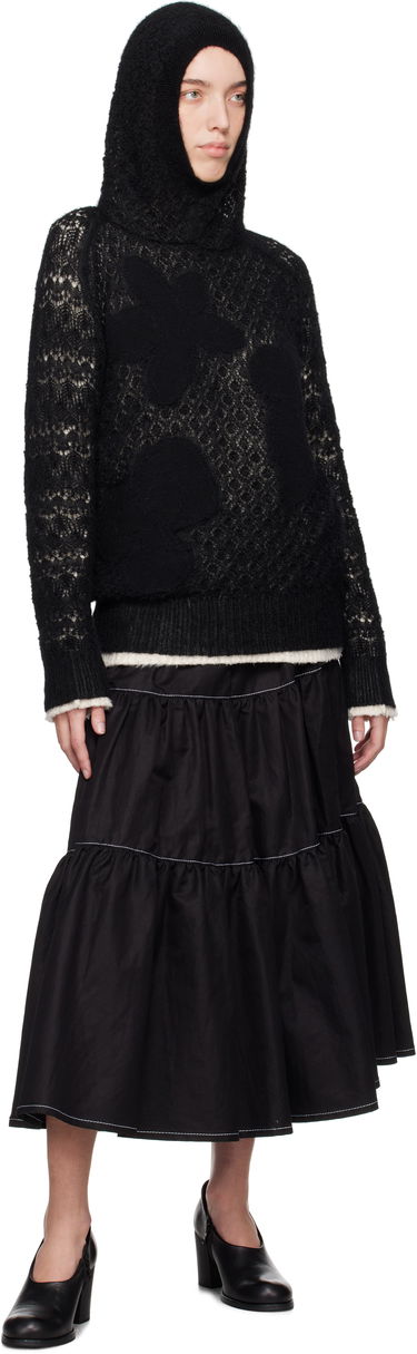Пуловер Comme des Garçons Comme Des Garçons Wool Lace Pattern Intarsia Hoodie Черно | TN-N024-051, 3
