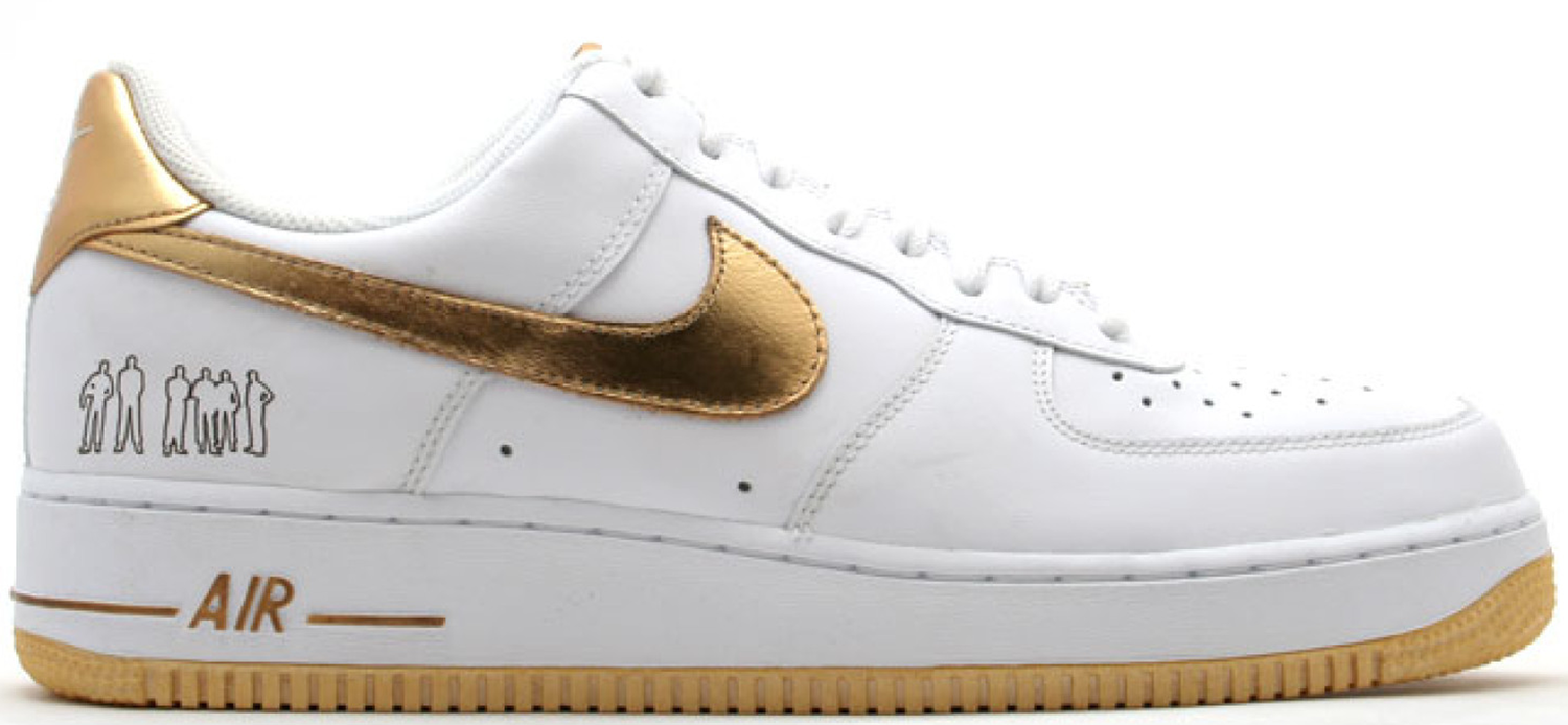 Кецове и обувки Nike Air Force 1 Low Players White Metallic Gold Бяло | 315092-171, 0