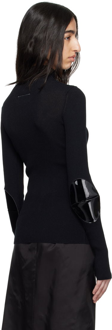 Пуловер Maison Margiela MM6 Maison Margiela Elbow Patch Ribbed Turtleneck Top Черно | S62HA0094 M13126, 2