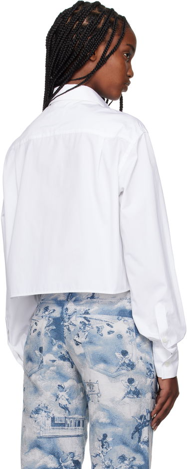 Риза Off-White Off-White Poplin Boxy Cropped Shirt Бяло | OWGE02AS25FAB0010110, 2