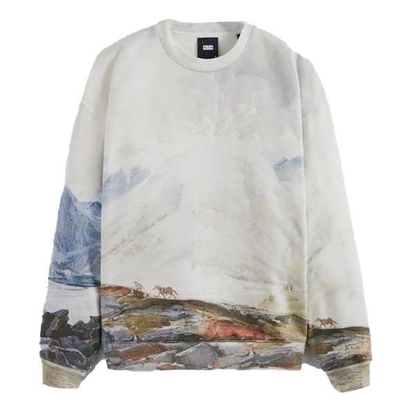 Пуловер KITH KITH Peak Nelson Graphic Print Crewneck Sweatshirt Бяло | KHM030879-410