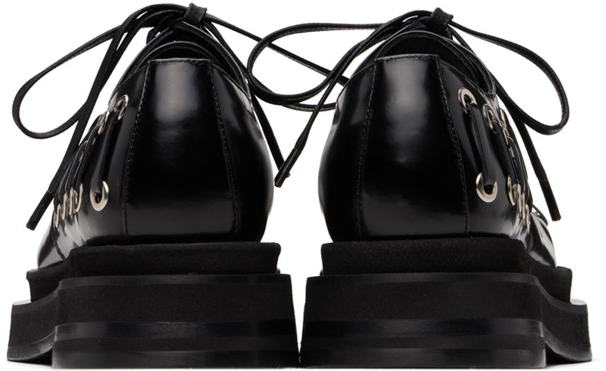 Pокля Simone Rocha Simone Rocha Heart Toe Platform Grommet Brogues Черно | LOF2 0740, 1