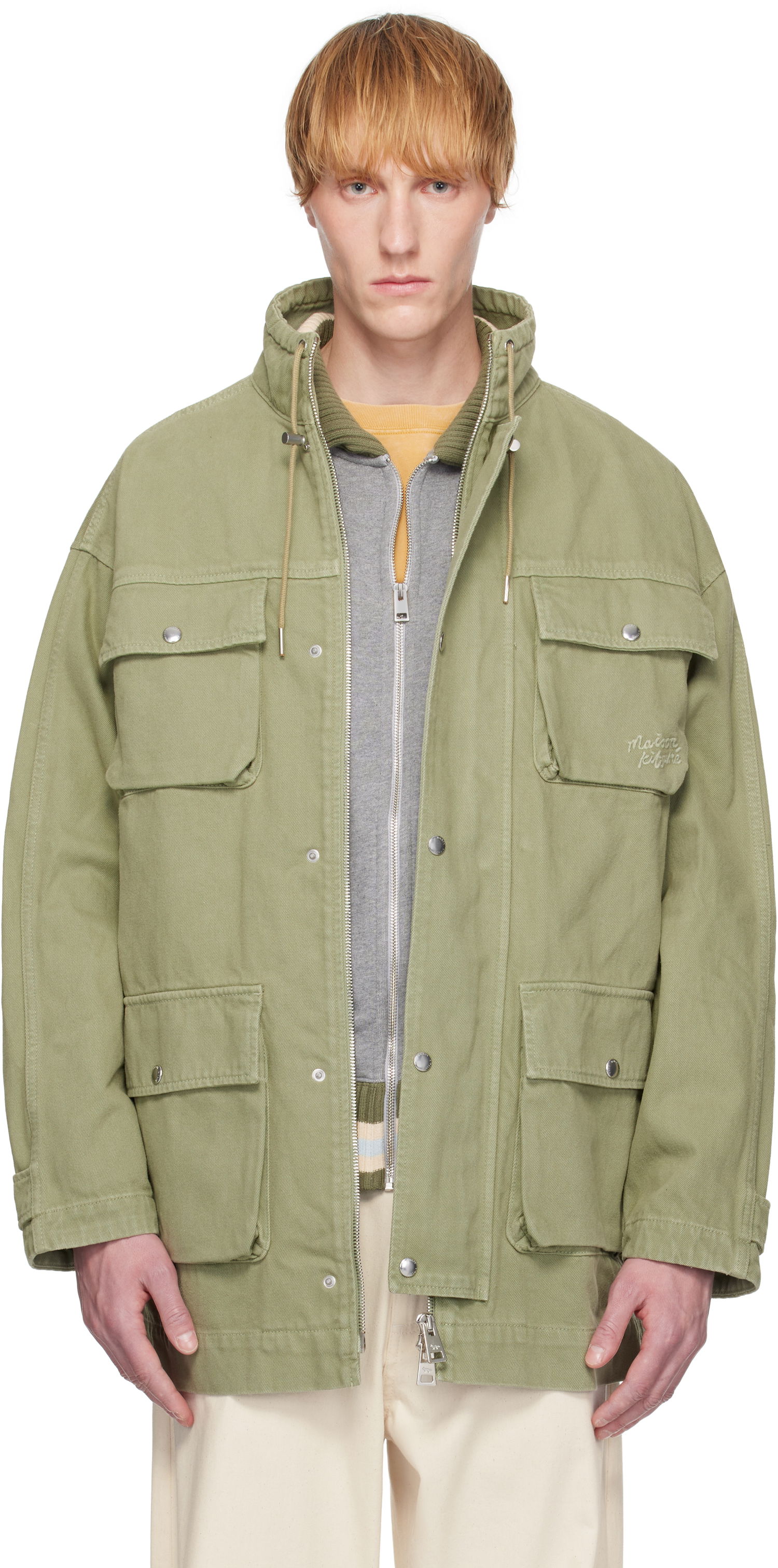 Парка MAISON KITSUNÉ Maison Kitsuné Cotton Denim Parka Зелено | OM02206WD4012, 0