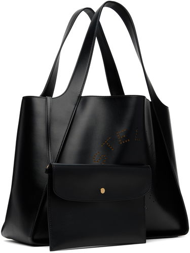 Голяма пазарска чанта Stella McCartney Stella McCartney Perforated Logo Tote Черно | 502793W8542, 1