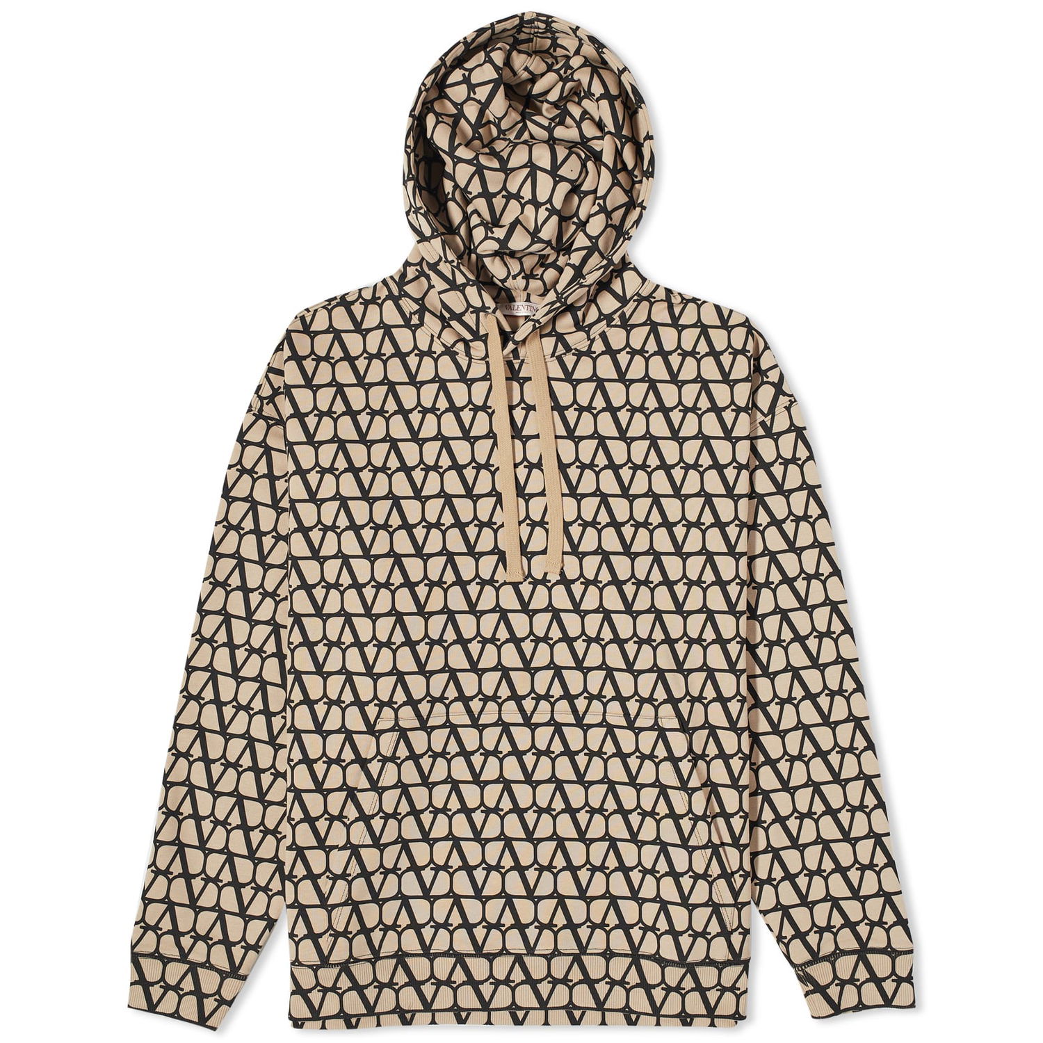 Суитчър Valentino Monogram Popover Hoodie Beige/Black Бежово | 3V3MF25R9KD-MYL, 0