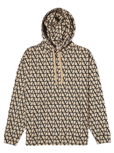 Суитчър Valentino Monogram Popover Hoodie Beige/Black Бежово | 3V3MF25R9KD-MYL