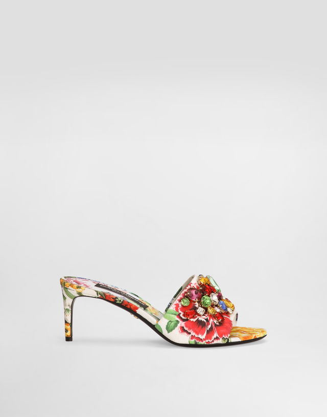 Dolce & Gabbana Brocade Mules with Jewel Embellishments