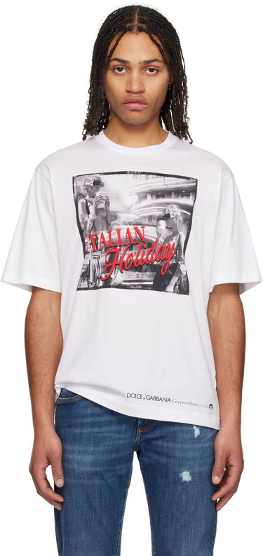Тениска Dolce & Gabbana Dolce&Gabbana 'Italian Holiday' Print Cotton T-Shirt Бяло | G8PN9TG7O4T, 0