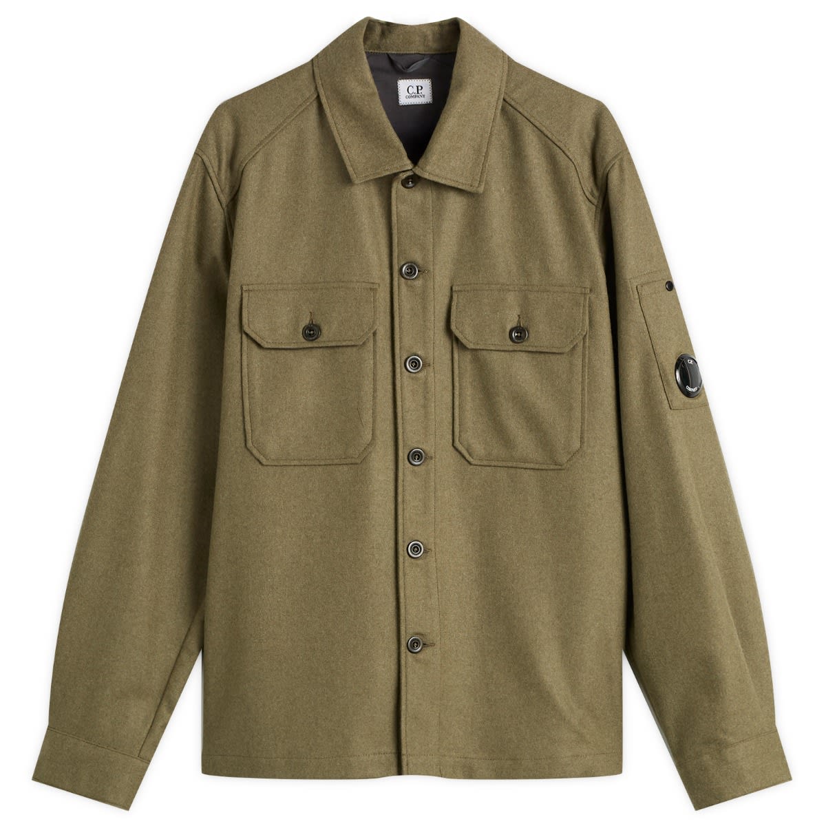 Риза C.P. Company C.P. Company Felt Lens Overshirt Зелено | 19CMOS271A-110498A-652, 1