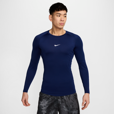 Тениска Nike Pro Dri-FIT Long Sleeve Fitted Fitness T-Shirt Тъмно синьо | FB7919-492, 0