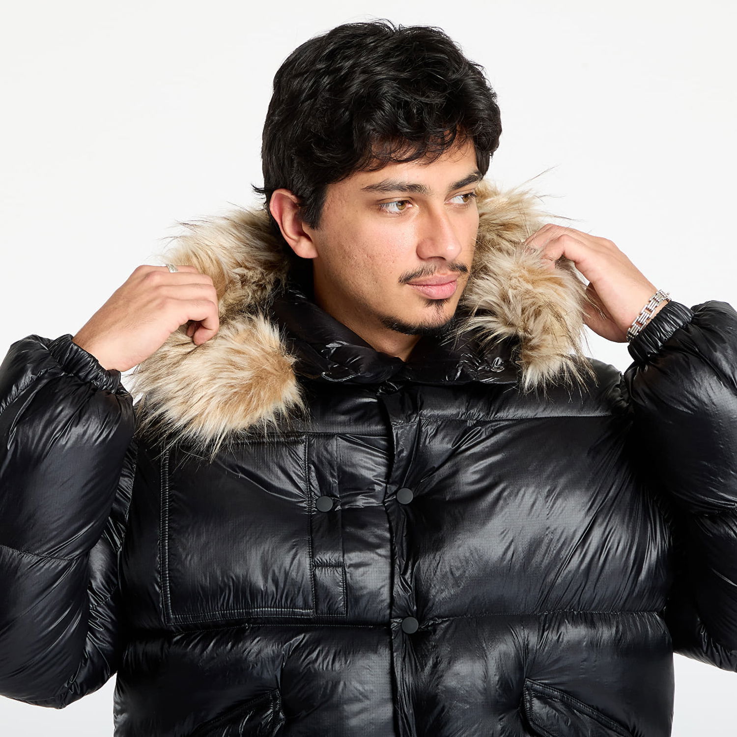 Пухо яке Umbro Duemila Puffer Jacket with Faux Fur Hood Черно | UBMW0331FA206 BLK0001, 1