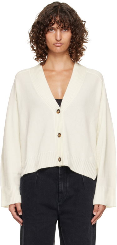 Пуловер Loulou de Saison Loulou de Saison Kaia Ribbed Neckline Cardigan Бяло | KAIA LDS, 0