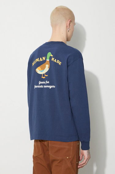 Тениска Human Made Graphic Long Sleeve T-Shirt With Duck Print Синьо | HM26CS006, 2