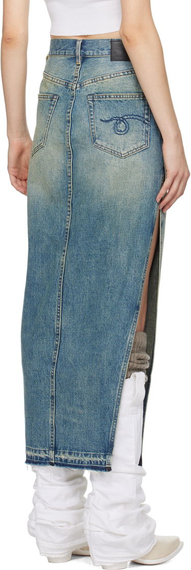 Пола R13 R13 Denim Maxi Skirt with Side Slits Синьо | R13WD102-D173A, 2