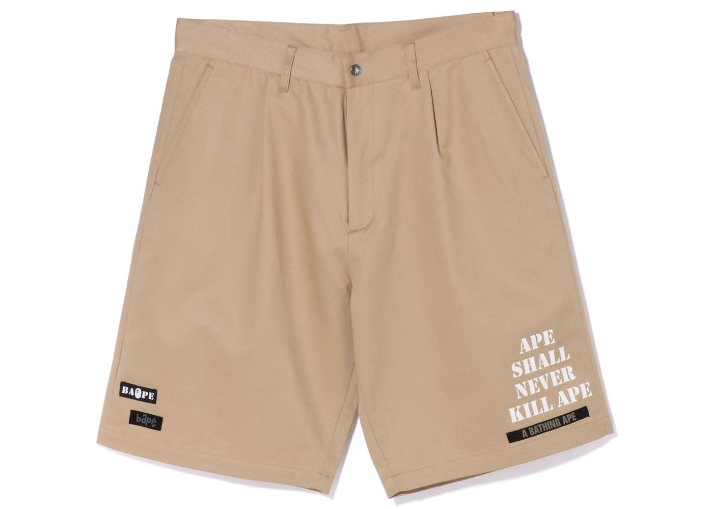 Къси панталони BAPE Multi Motif Leather Pocket Chino Shorts Бежово | 1I80-153-006, 0