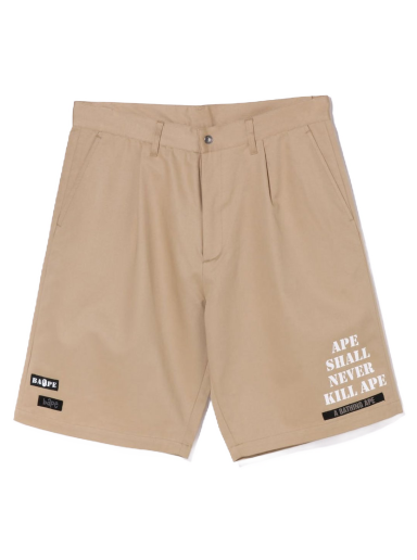Къси панталони BAPE Multi Motif Leather Pocket Chino Shorts Бежово | 1I80-153-006