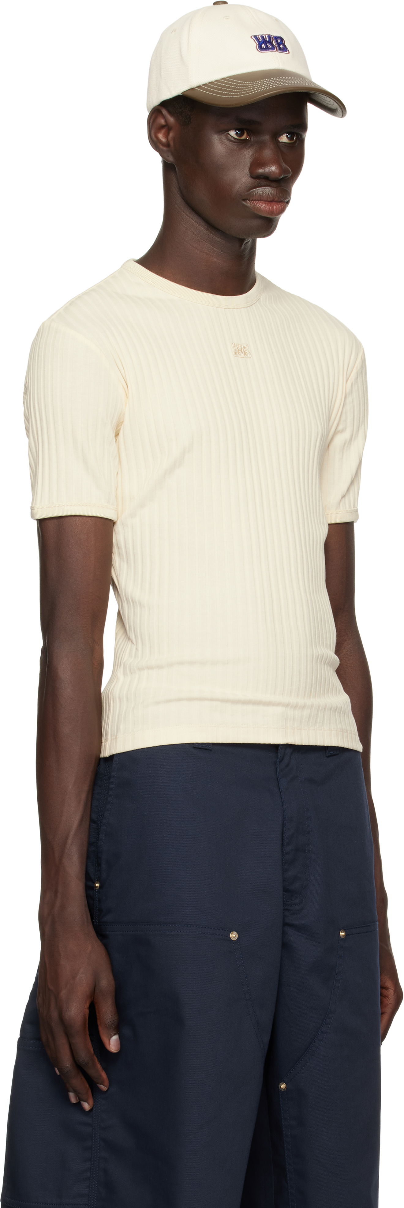 Тениска Wales Bonner Wales Bonner Movement T-Shirt Бежово | WS25JE39-JE23-099 RIB JERSEY, 1
