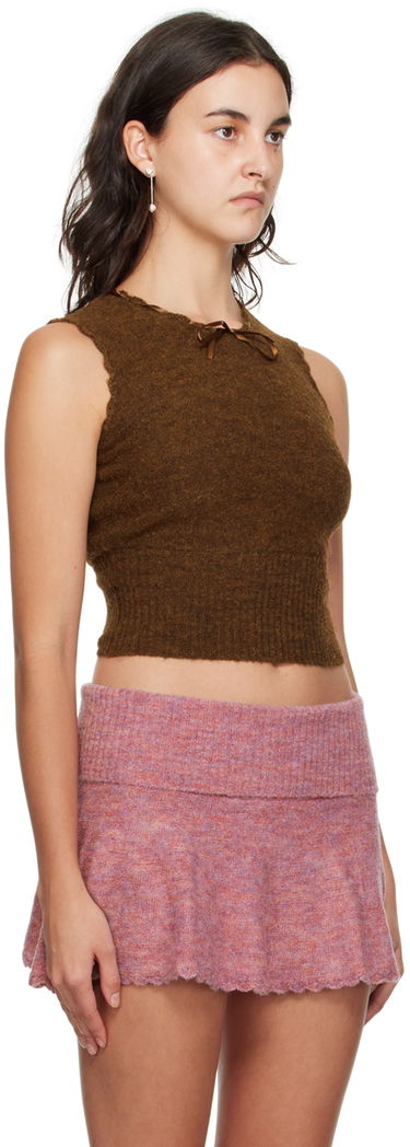 Потник GUIZIO Guizio Heart Scallop Knit Vest Кафяво | F23620S009, 1