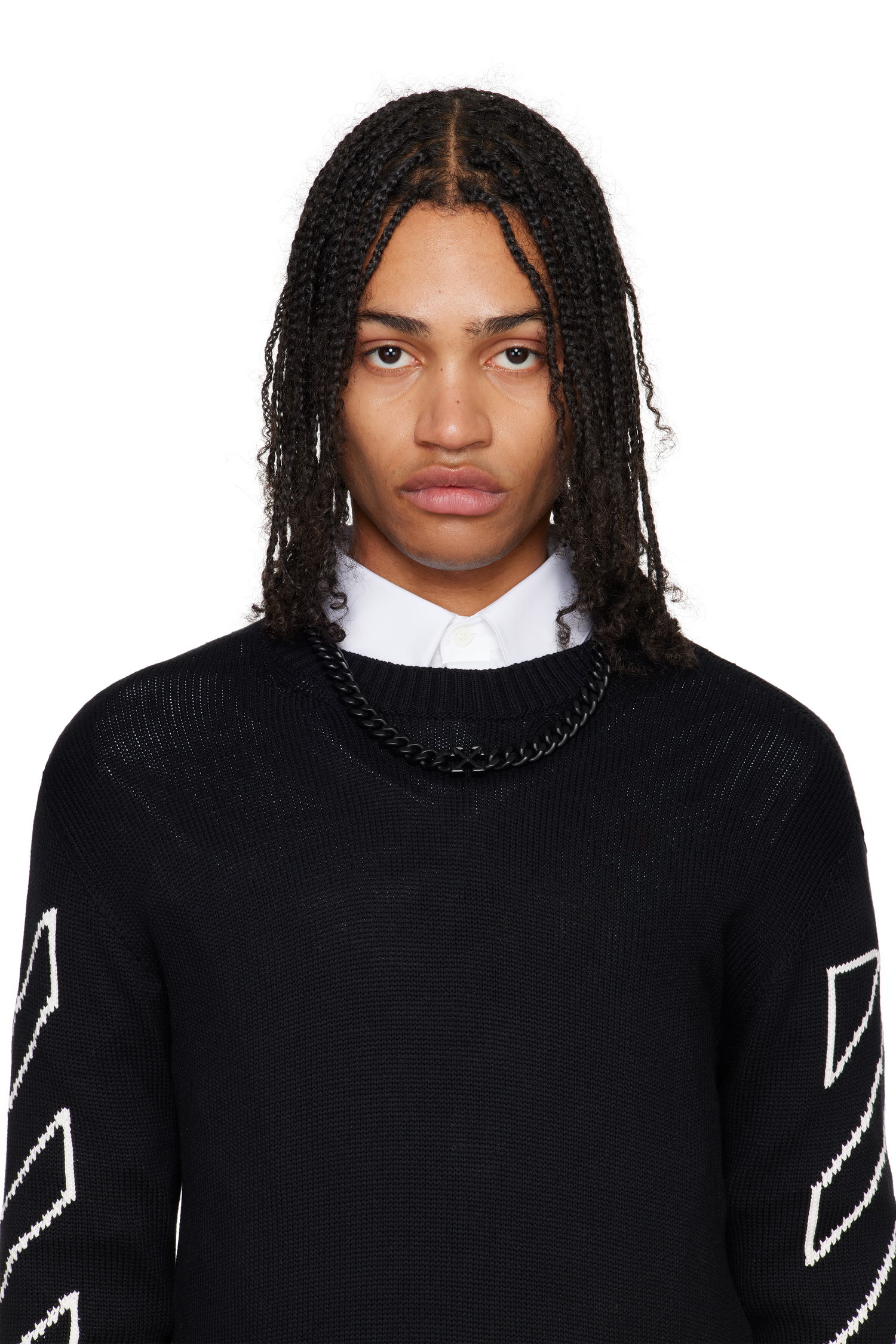Колие Off-White Off-White Arrow Chain Necklace Черно | OMOB15MC99MET0011000, 1