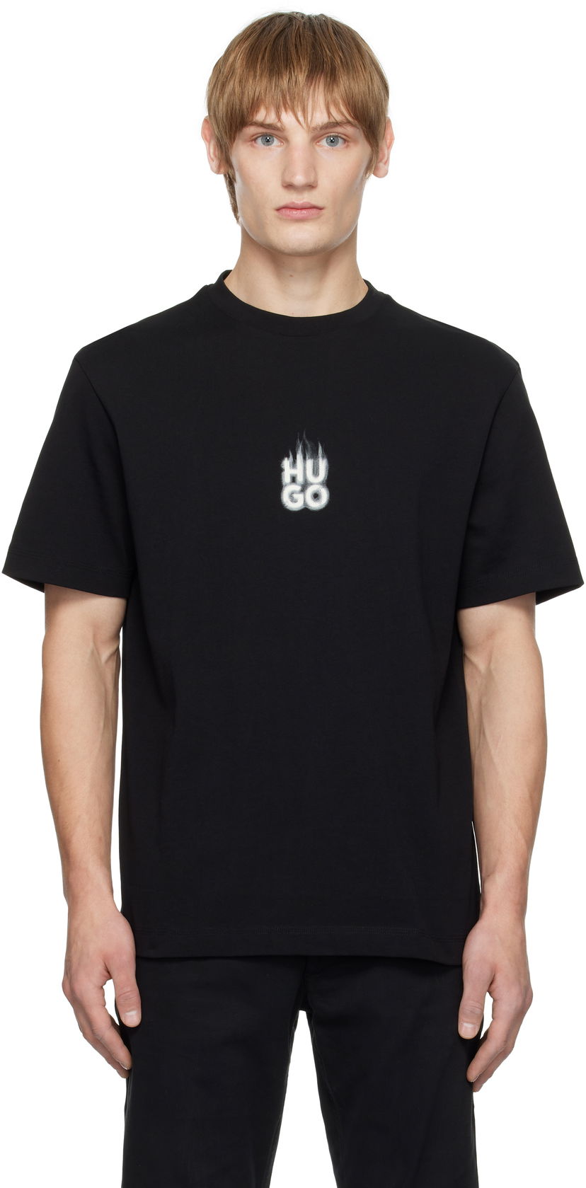 Тениска BOSS Flame Logo T-Shirt Черно | 50530434