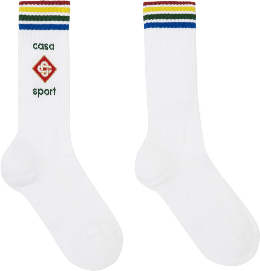 Чорапи Casablanca Sport Socks Бяло | APS25-ACC-010-02